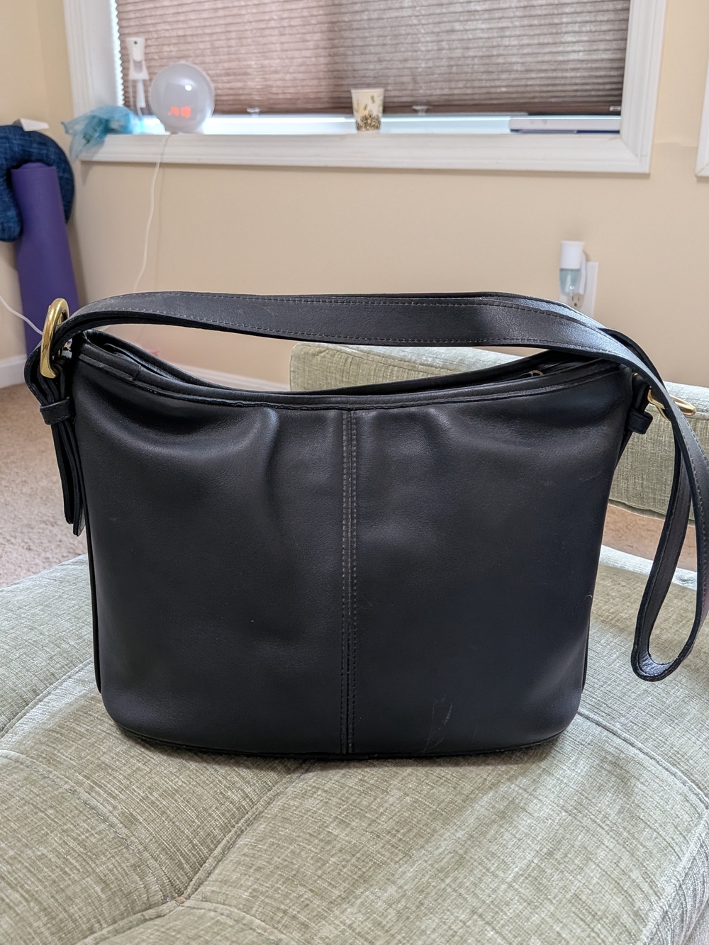 Vintage Coach Worth Bag 4143 Navy Blue Leather Crossbody 1996